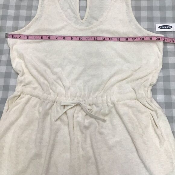 OLDNavy Ecru terrycloth jumpsuit shortall resort wear beach coverup summer large - Picture 9 of 13